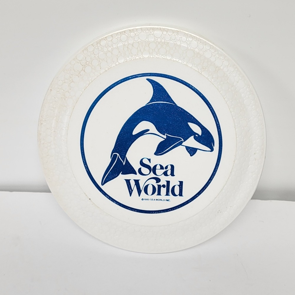 SeaWorld‎ 1980 Vintage Frisbee Flying Disk Foil Blue Shamu The Killer Whale